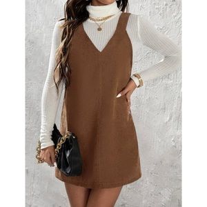 SHEIN • Corduroy Overall Dress Without Sweater • Size XS